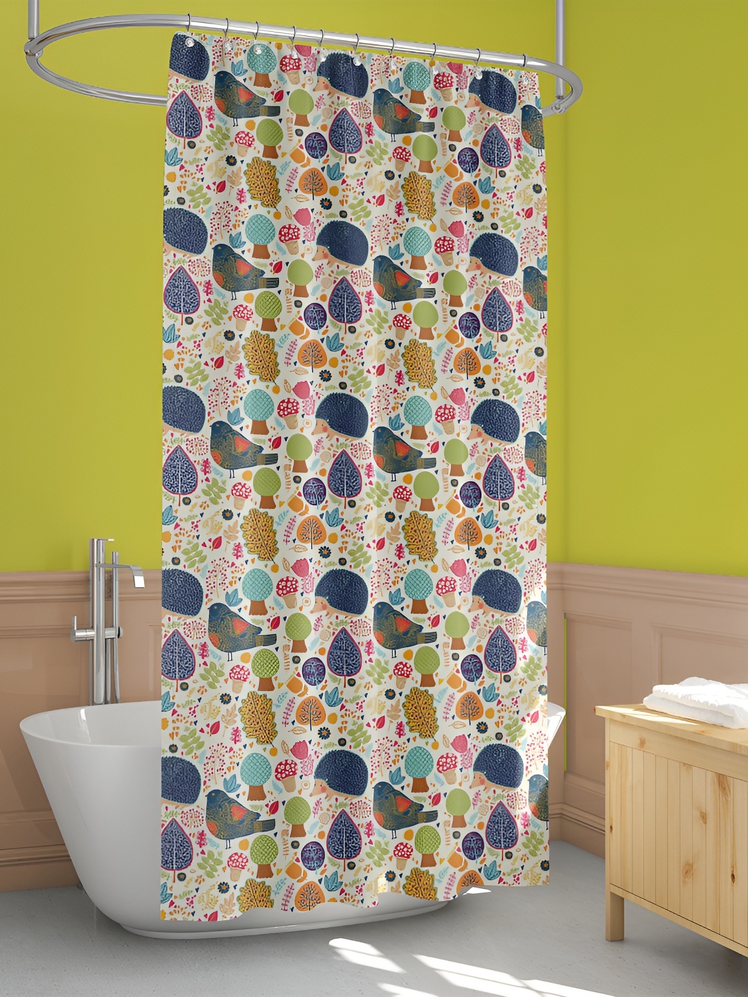 

ArtzFolio Blue & Green Printed Water Proof Shower Curtain