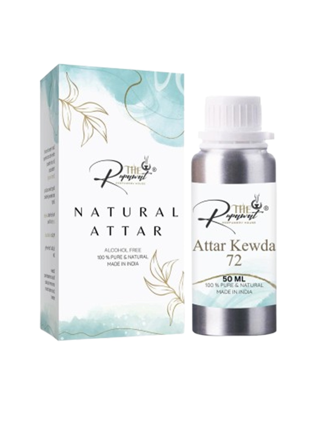 

THE RUPAWAT Perfumery House Attar Kewda 72 Natural & Pure Alcohol Free Attar - 50 ml, Transparent