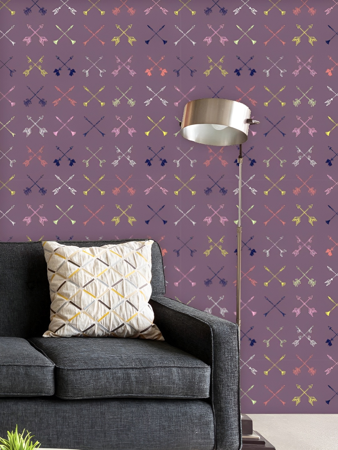 

ArtzFolio Printed UV-Resistant Anti-Bacterial Retro Hipster Peel & Stick Wallpaper, Multi