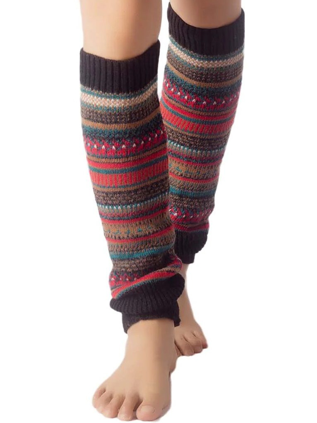 

Alexvyan Women Self-Design Above Knee Length Leg Warmer Socks, Black