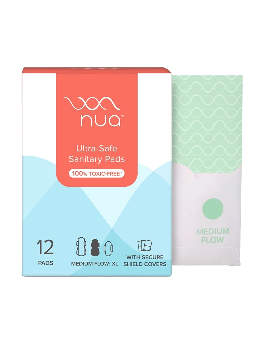 

Nua Set Of 12 Ultra Safe Sanitary Pads - Medium Flow - XL, White