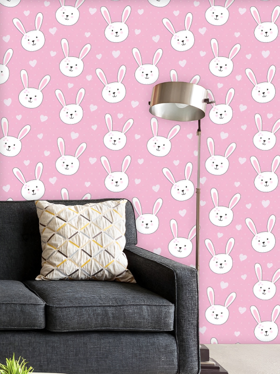 

ArtzFolio Printed UV-Resistant Anti-Bacterial Cartoon Rabbit Peel & Stick Wallpaper, Multi