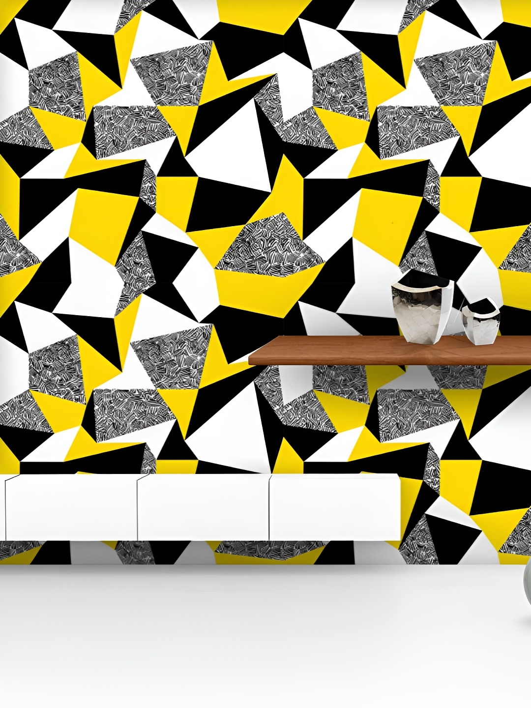 

ArtzFolio Printed UV-Resistant Anti-Bacterial Geometric Triangles Peel & Stick Wallpaper, Multi