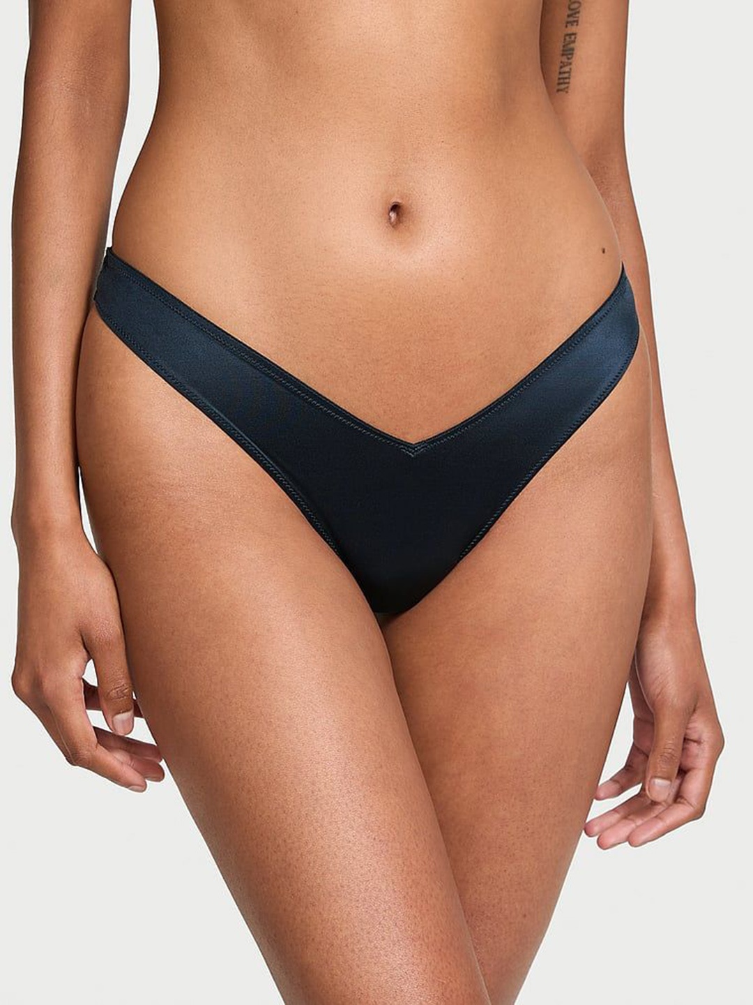 

Victoria's Secret Women Strappy Back Low-Rise High-Leg Thong Panty, Blue