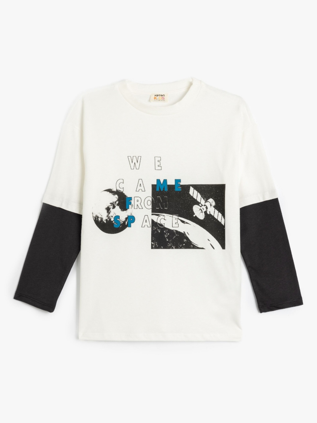 

Koton Boys Graphic Printed Round Neck Cotton T-shirt, White