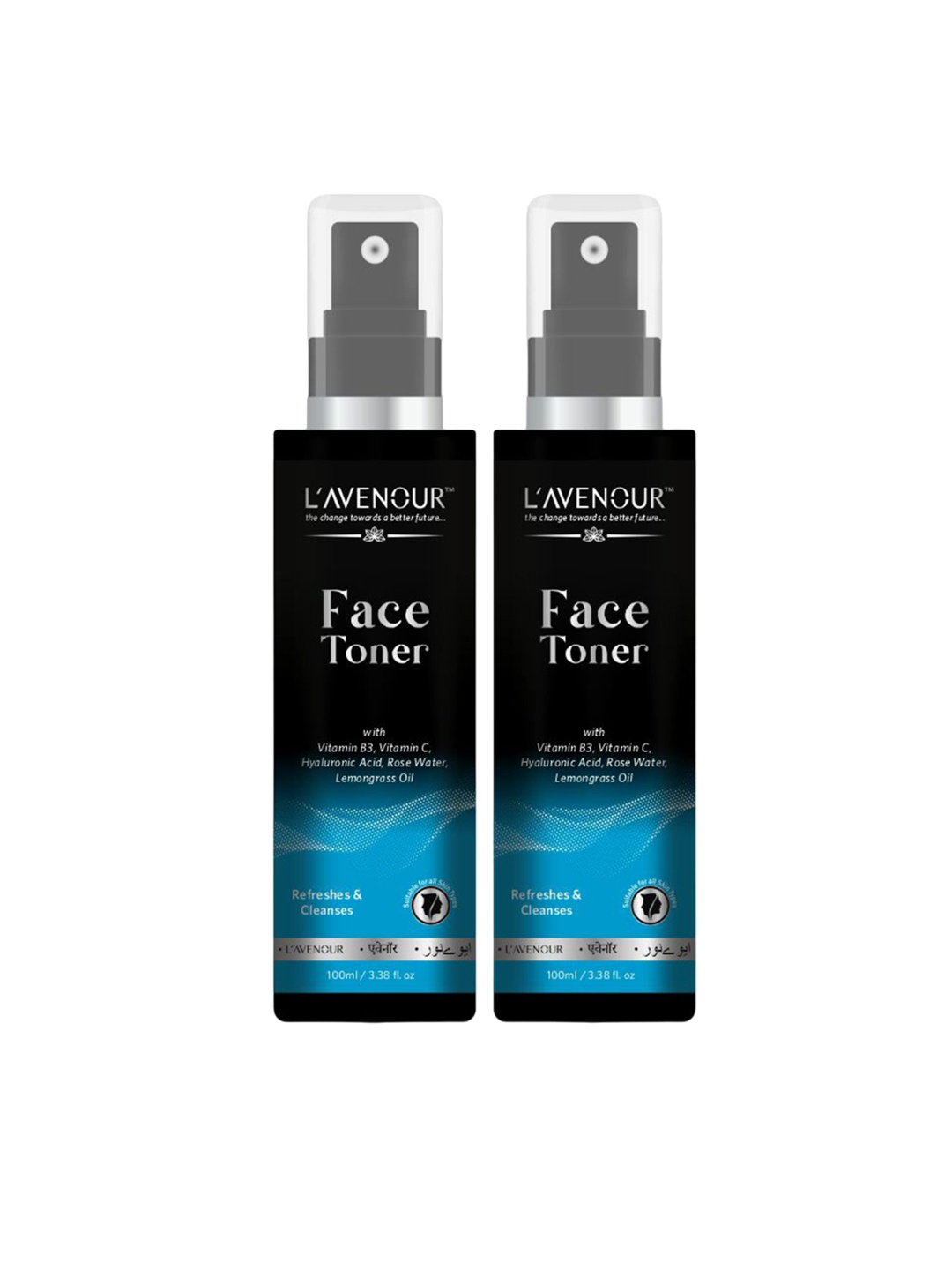 

L'AVENOUR Set Of 2 Vitamin C Soothing Face Toner For Pore Tightening - 100 ml Each, Transparent