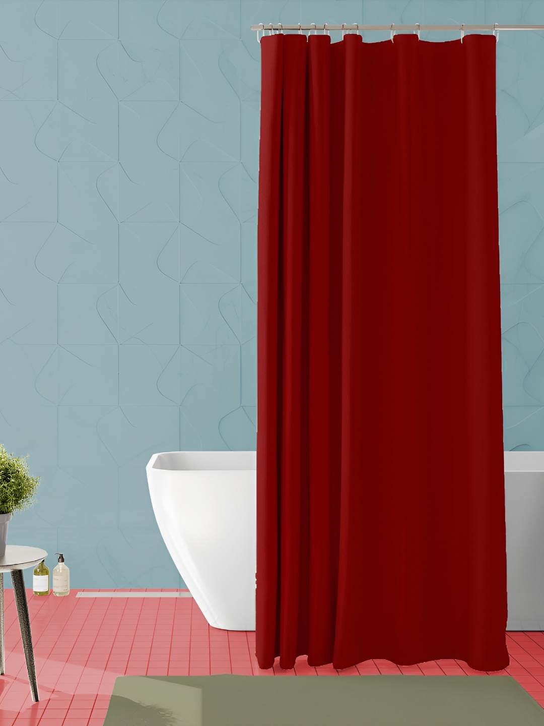 

ArtzFolio Red Waterproof Shower Curtain