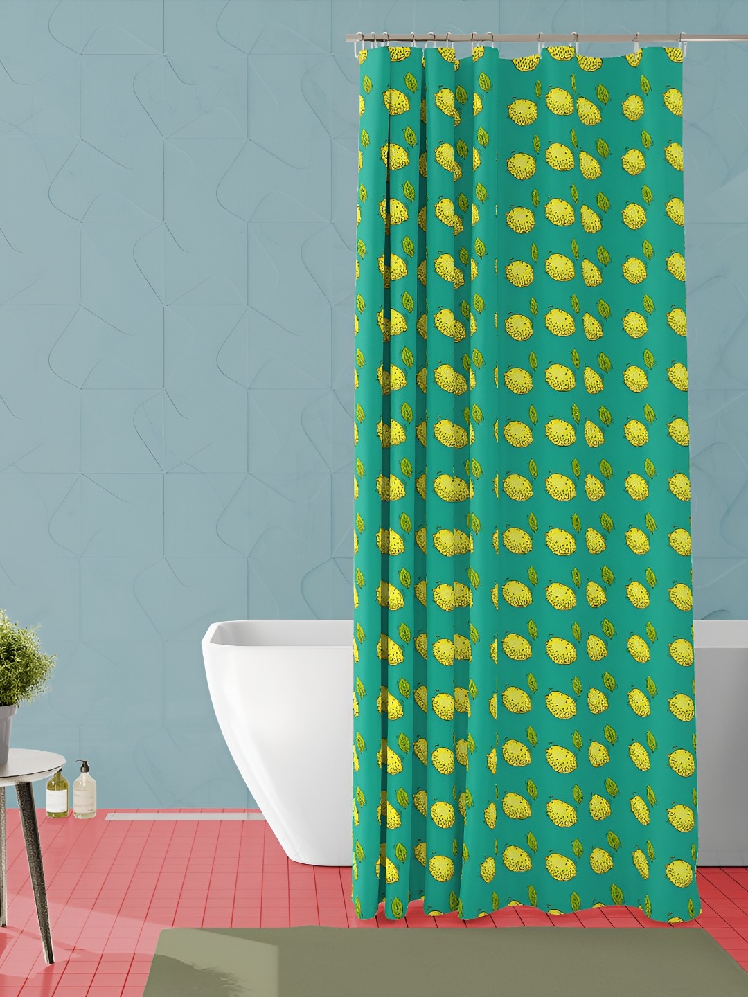 

ArtzFolio Green & Yellow Printed Water Proof Shower Curtain