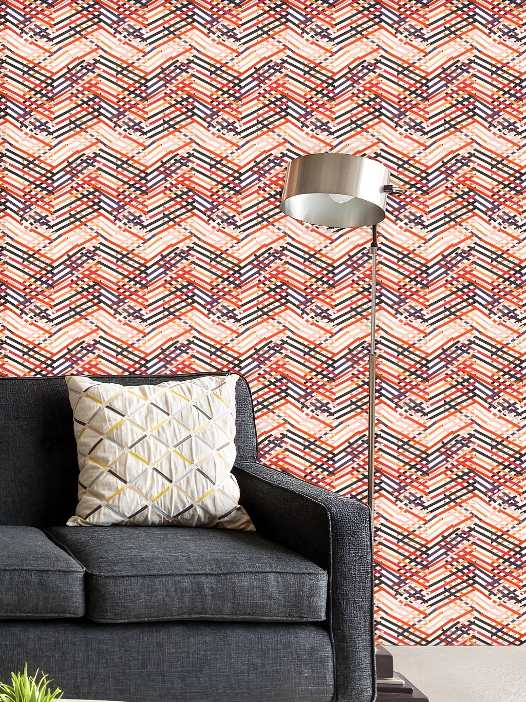 

ArtzFolio Printed UV-Resistant Anti-Bacterial Geometric Chevron Peel & Stick Wallpaper, Multi