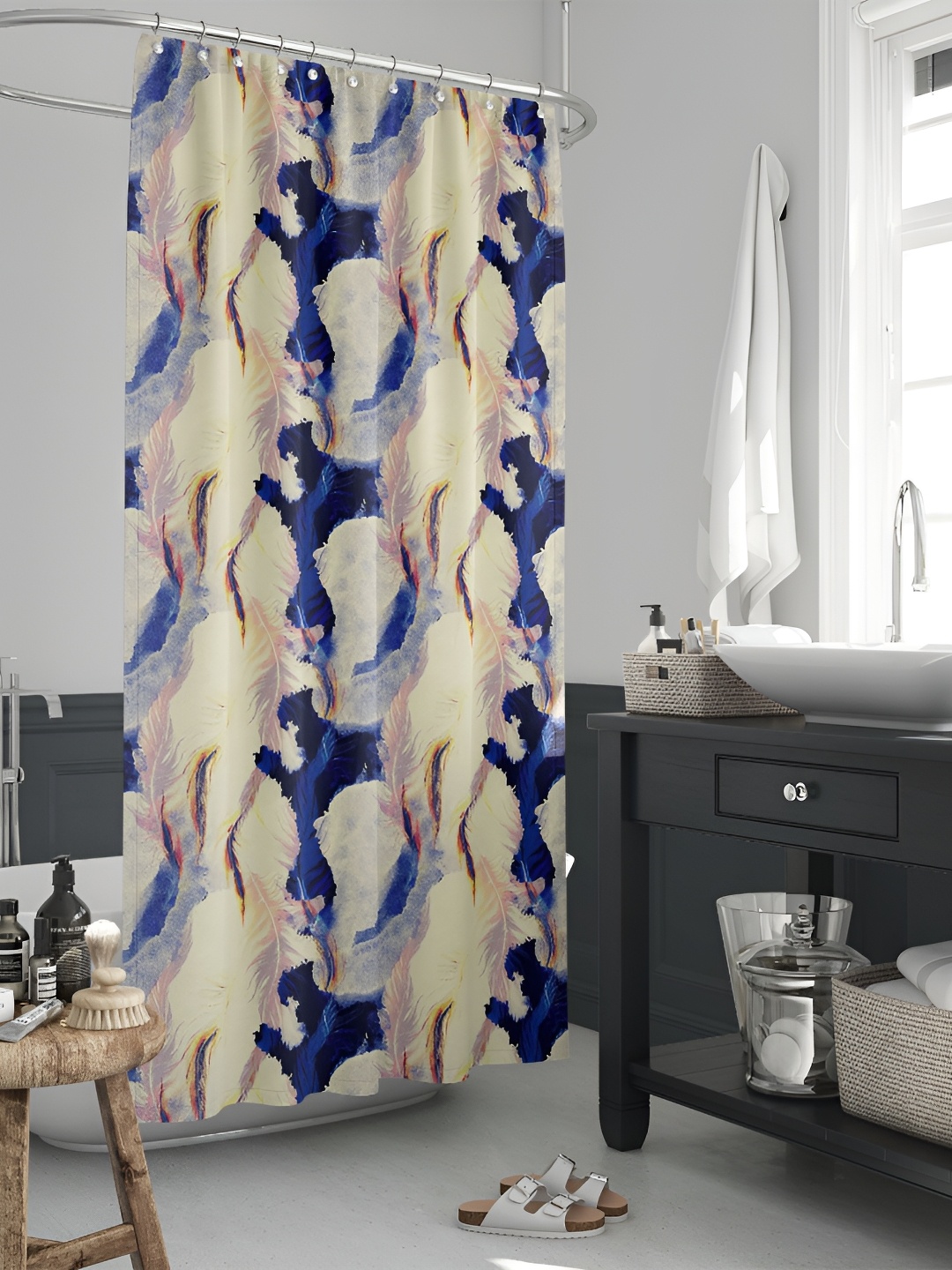 

ArtzFolio Single Piece Waterproof Polyester Shower Curtain, Multi