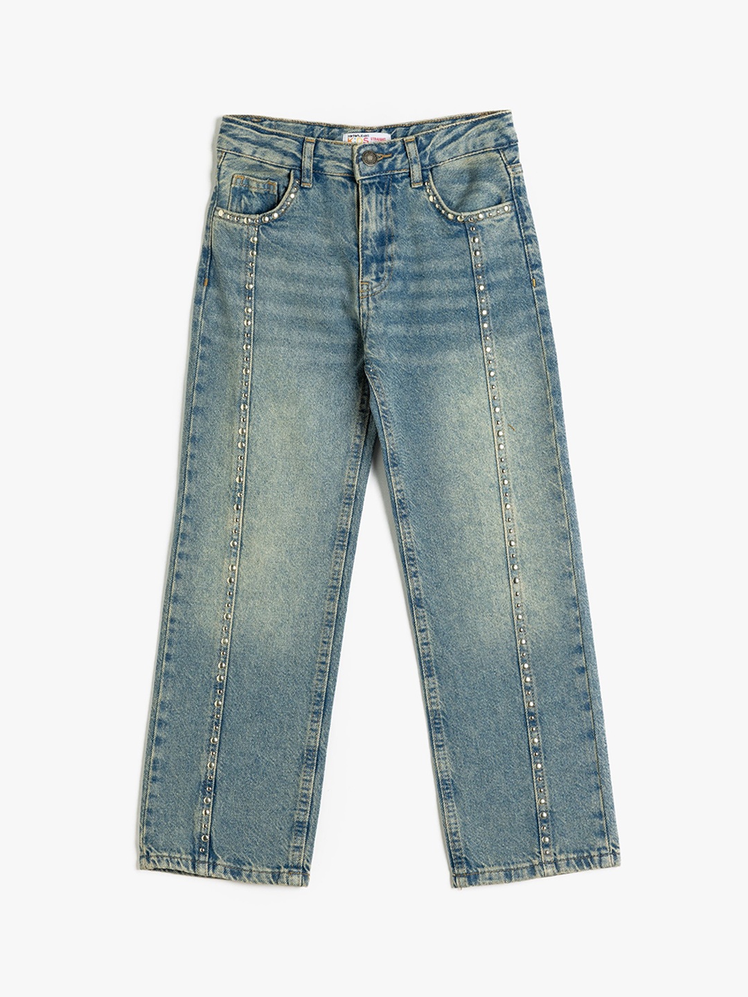 

Koton Girls Cotton Mid-Rise Jeans, Grey