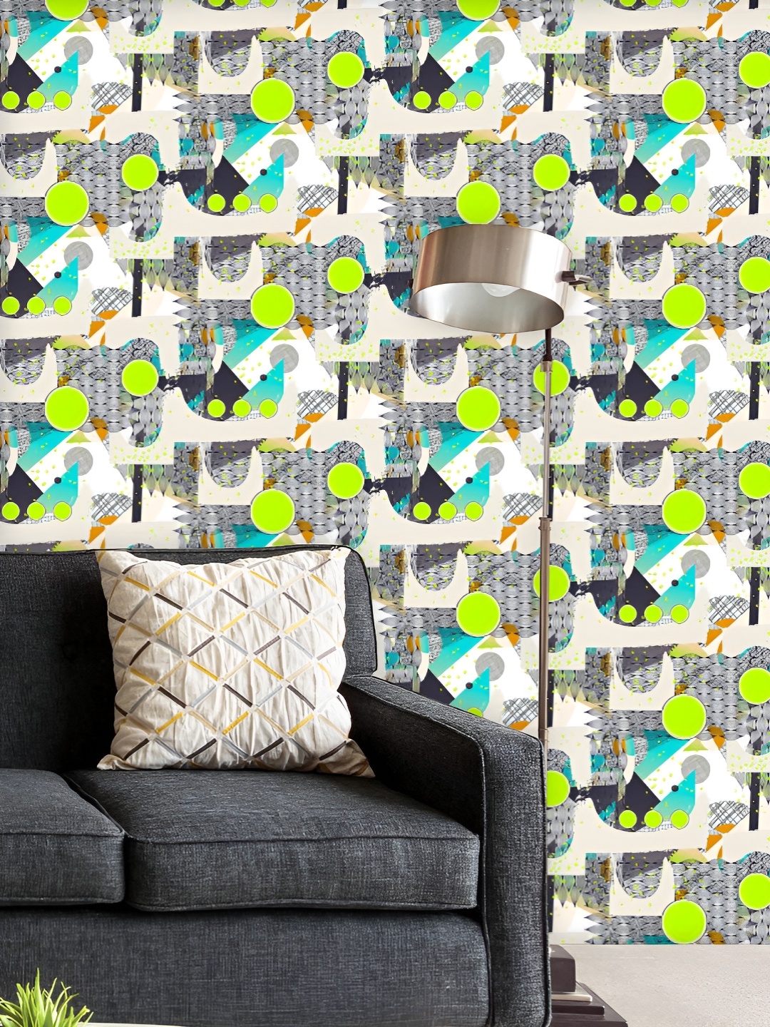 

ArtzFolio Printed UV-Resistant Anti-Bacterial Modern Abstract Art Peel & Stick Wallpaper, Multi