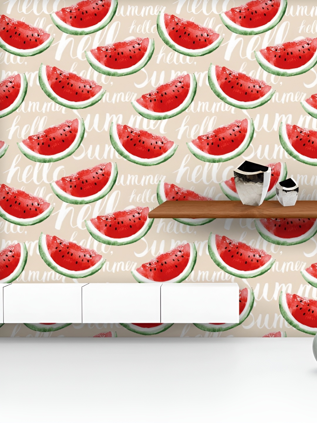 

ArtzFolio Printed UV-Resistant Anti-Bacterial Watercolor Watermelons Peel & Stick Wallpaper, Multi