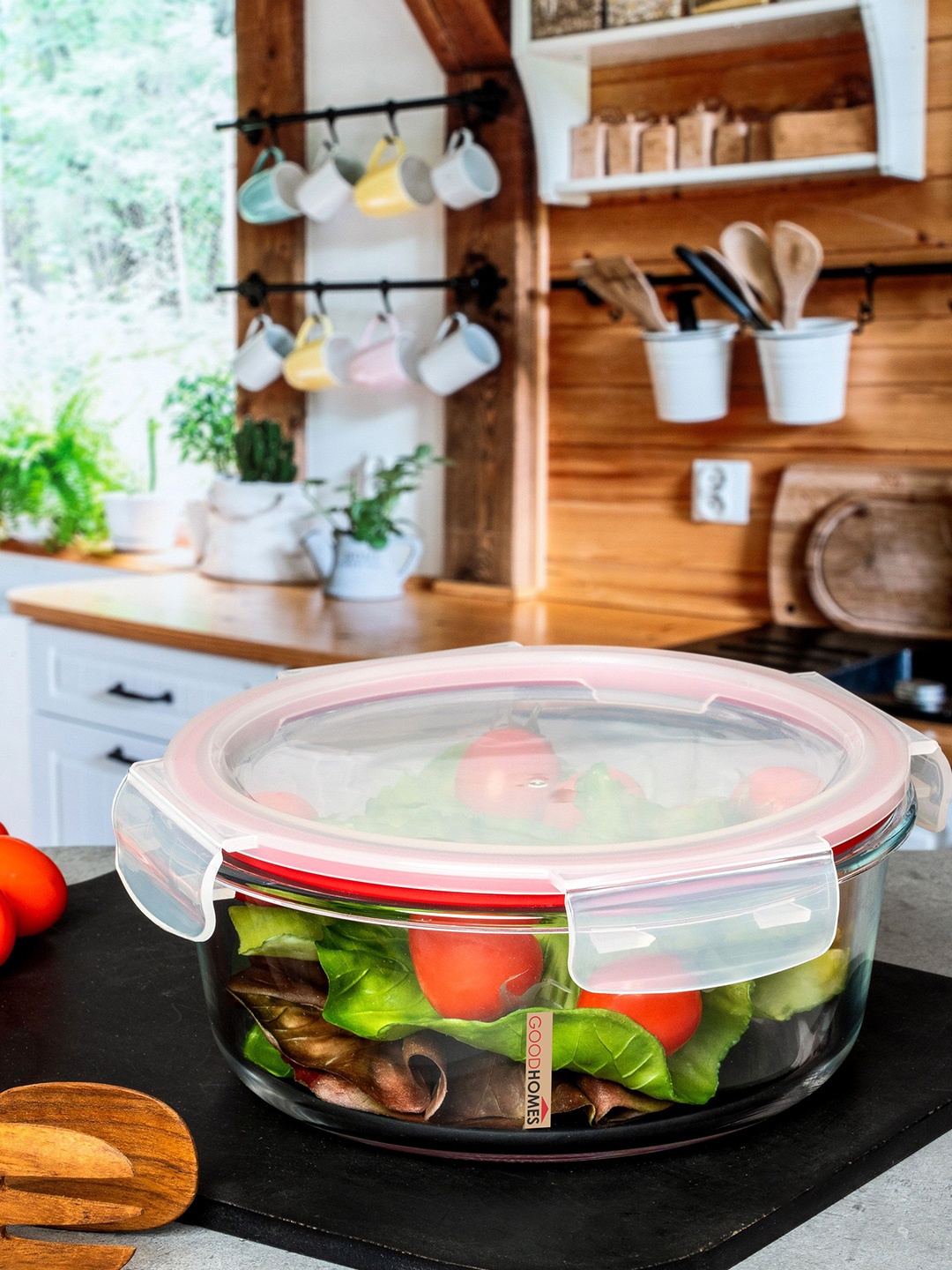 

GOODHOMES White Glass Airtight Container 1.10 L