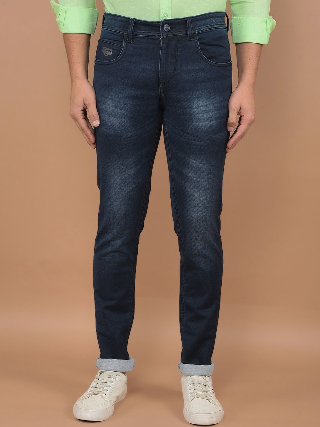 

Canary London Men Smart Skinny Fit Low-Rise Light Fade Stretchable Jeans, Blue