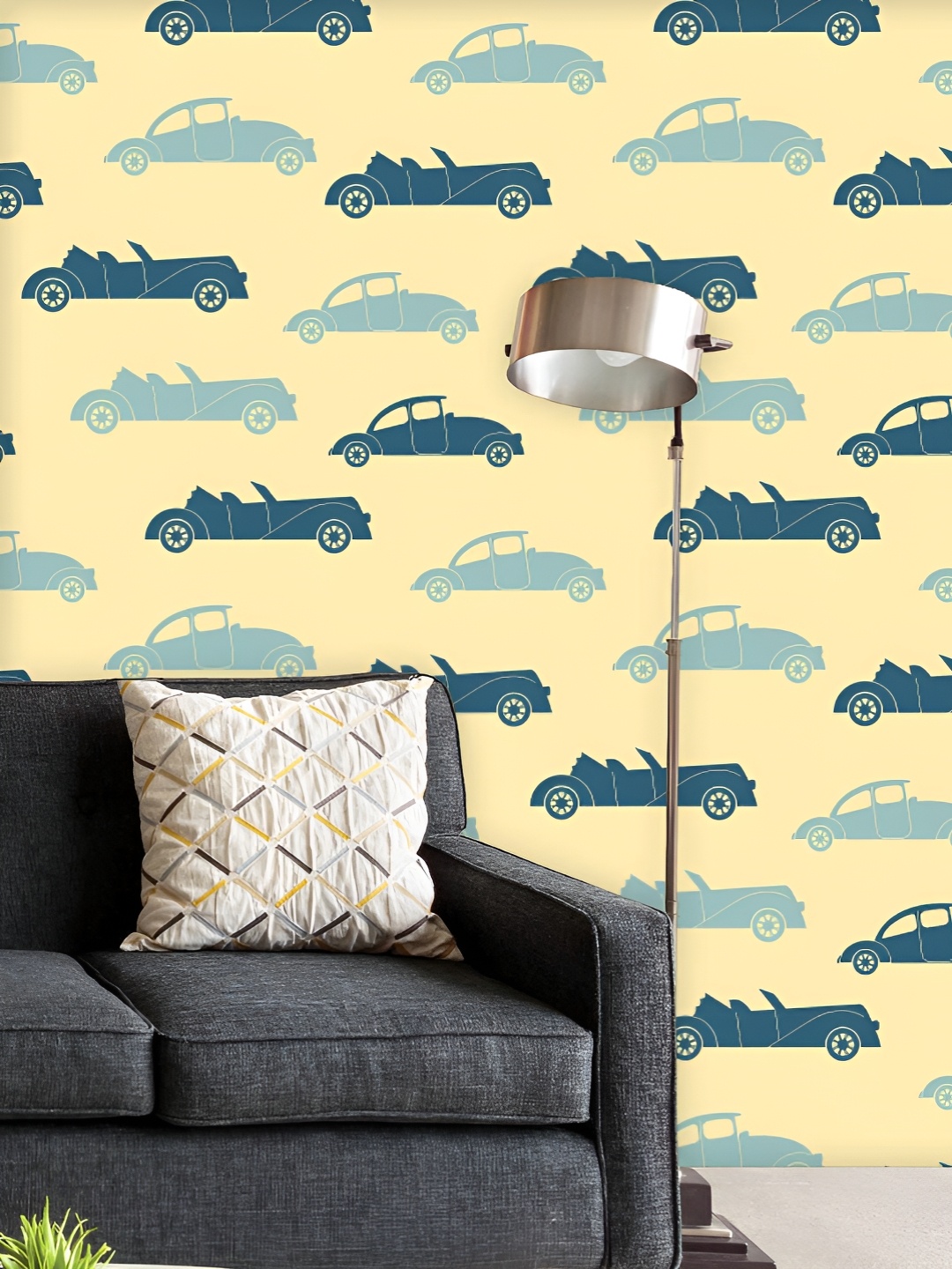 

ArtzFolio Printed UV-Resistant Anti-Bacterial Retro Cars Peel & Stick Wallpaper, Multi