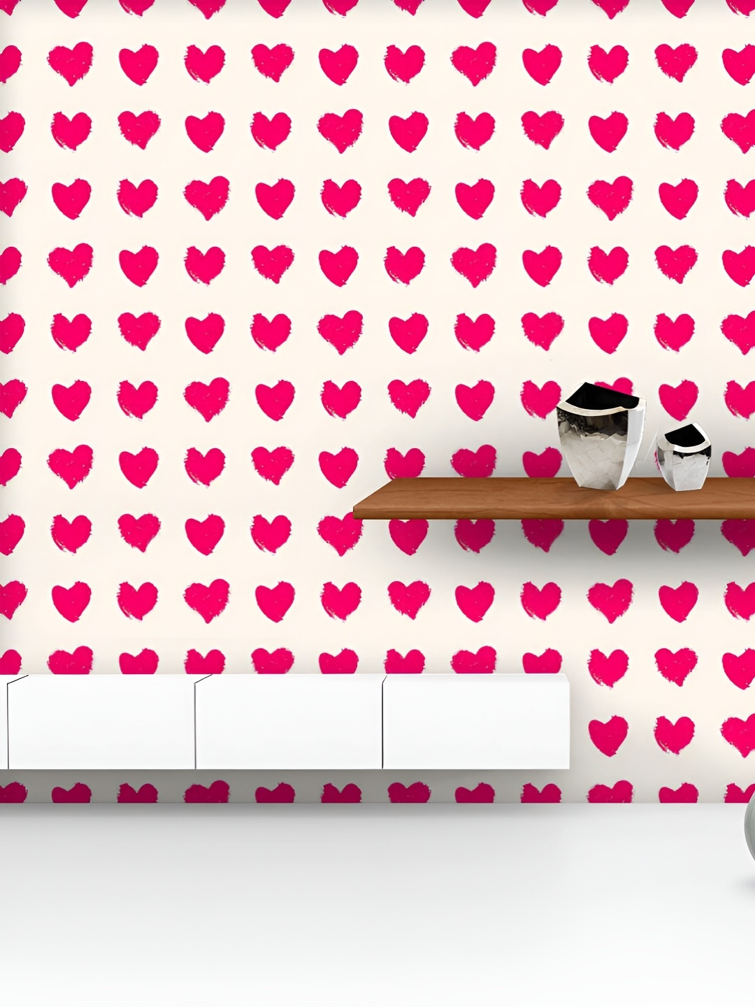 

ArtzFolio Printed UV-Resistant Anti-Bacterial Valentine Hearts Pattern Peel & Stick Wallpaper, Multi
