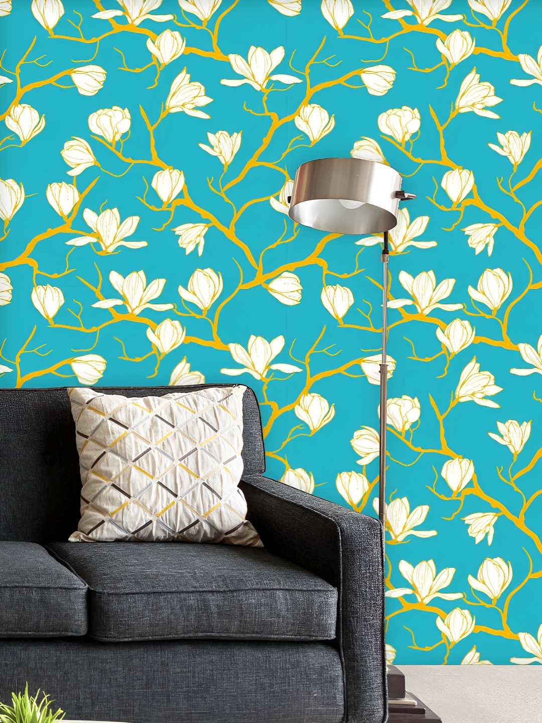 

ArtzFolio Printed UV-Resistant Anti-Bacterial Floral Magnolia Peel & Stick Wallpaper, Multi