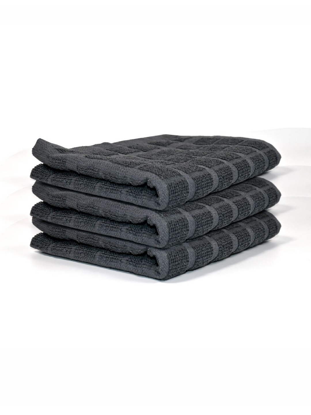 

PRAKARTIK Grey 3 Pieces Checked Cotton Kitchen Towels