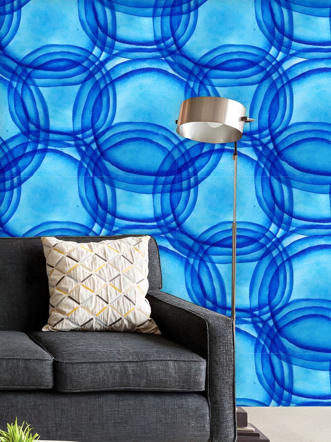 

ArtzFolio Printed UV-Resistant Anti-Bacterial Backdrop Water Ripples Peel & Stick Wallpaper, Multi