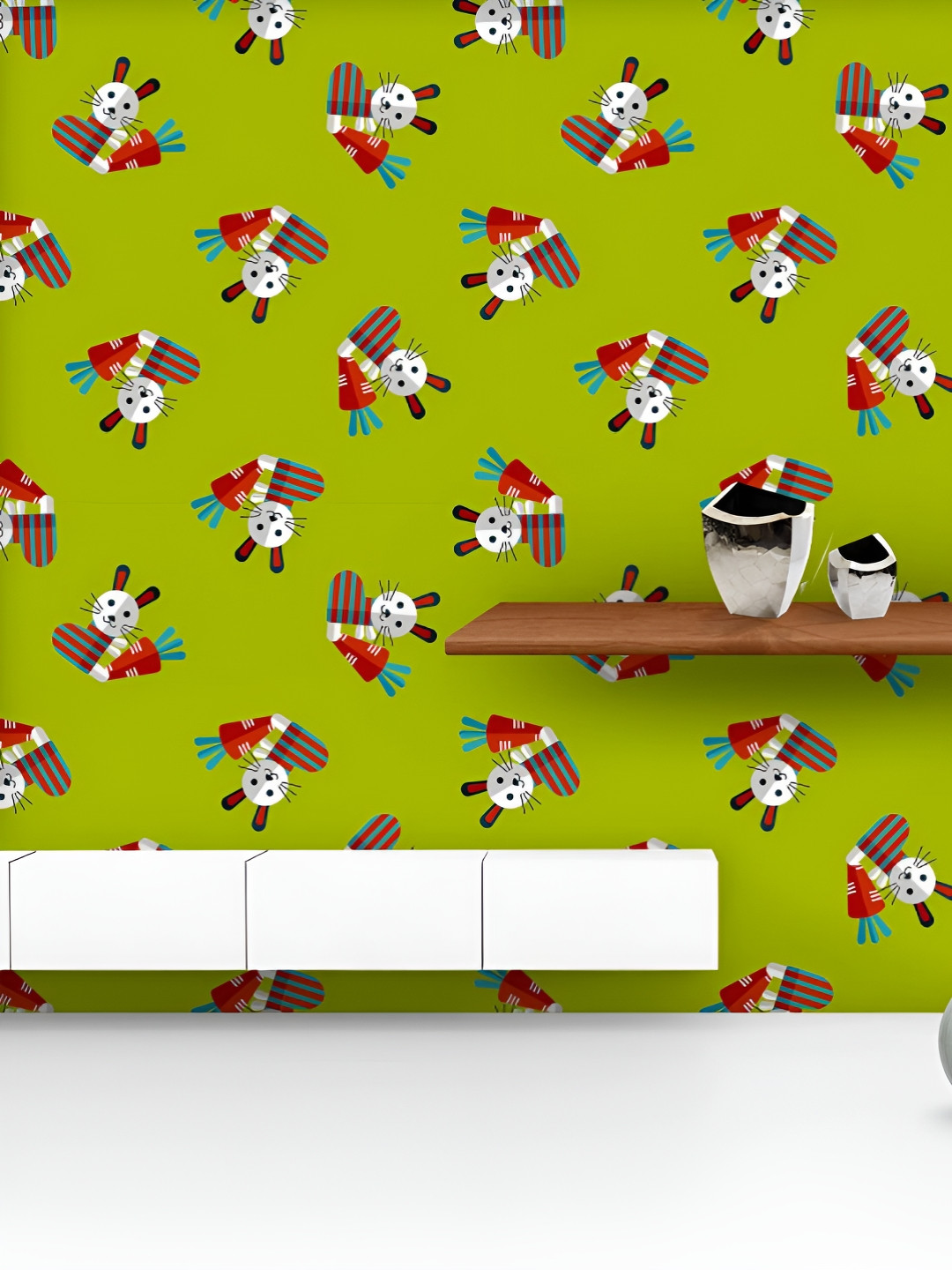 

ArtzFolio Printed UV-Resistant Anti-Bacterial Rabbit With Carrot Peel & Stick Wallpaper, Multi