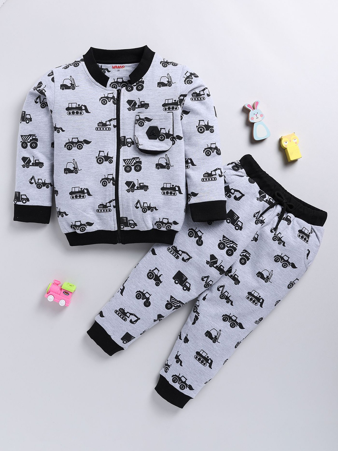 

MIMINO Boys Cotton Printed Sweatshirt, Grey
