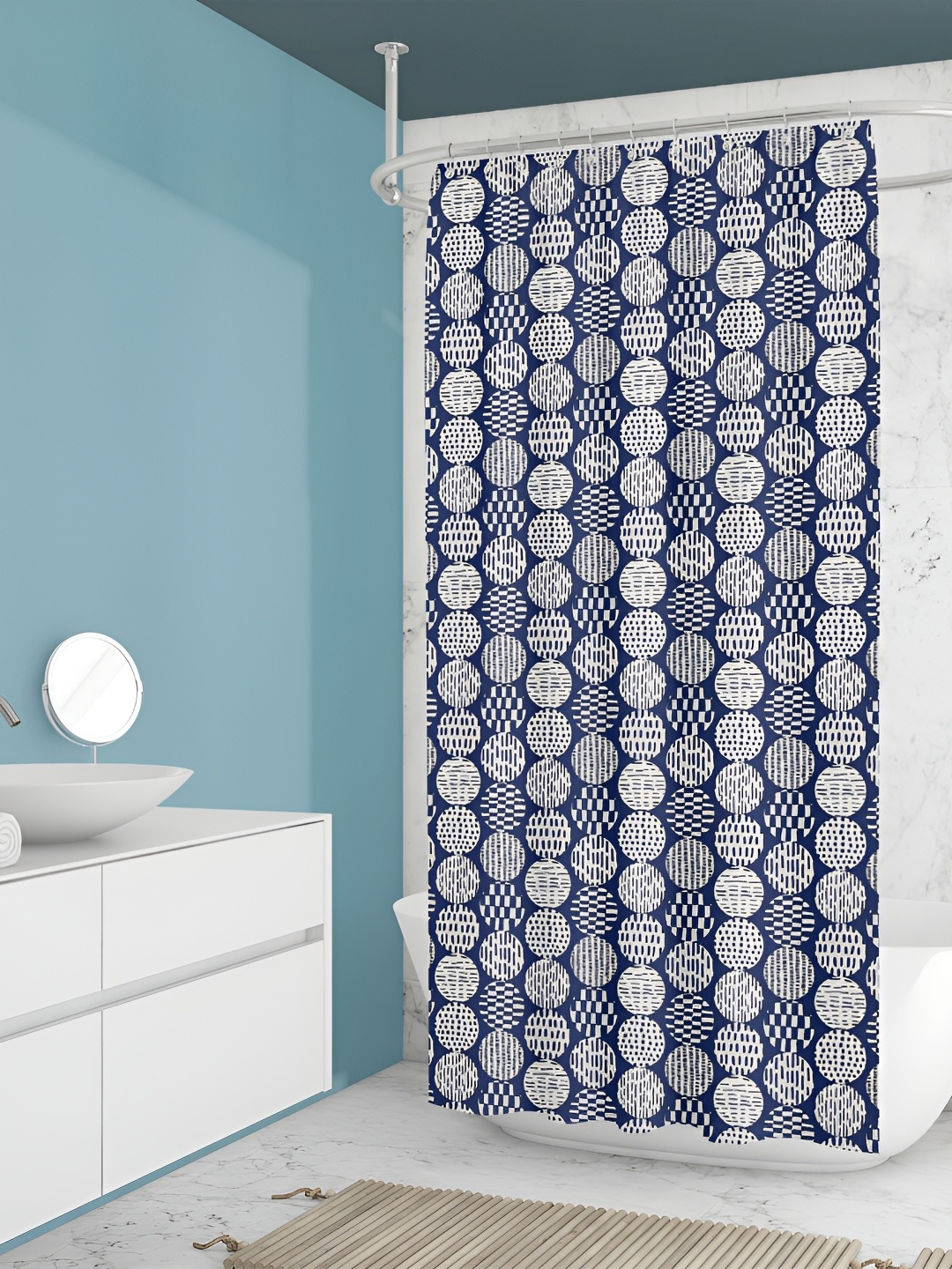 

ArtzFolio Single Piece Waterproof Polyester Shower Curtain, Multi