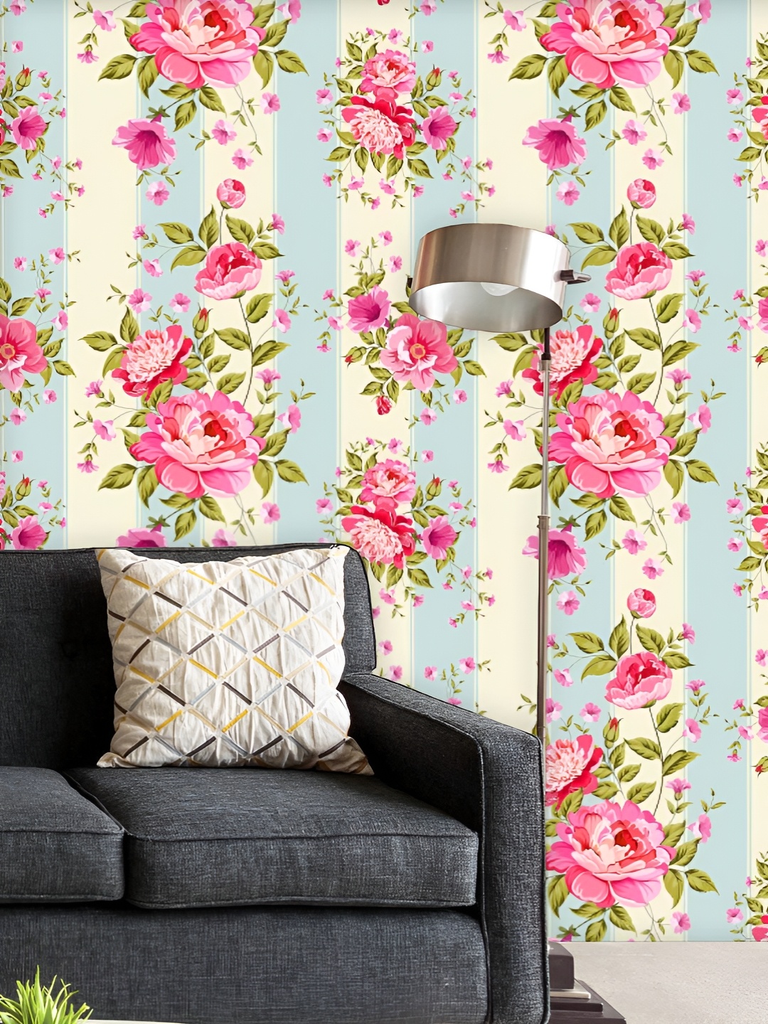 

ArtzFolio Printed UV-Resistant Anti-Bacterial Vintage Peony Peel & Stick Wallpaper, Multi