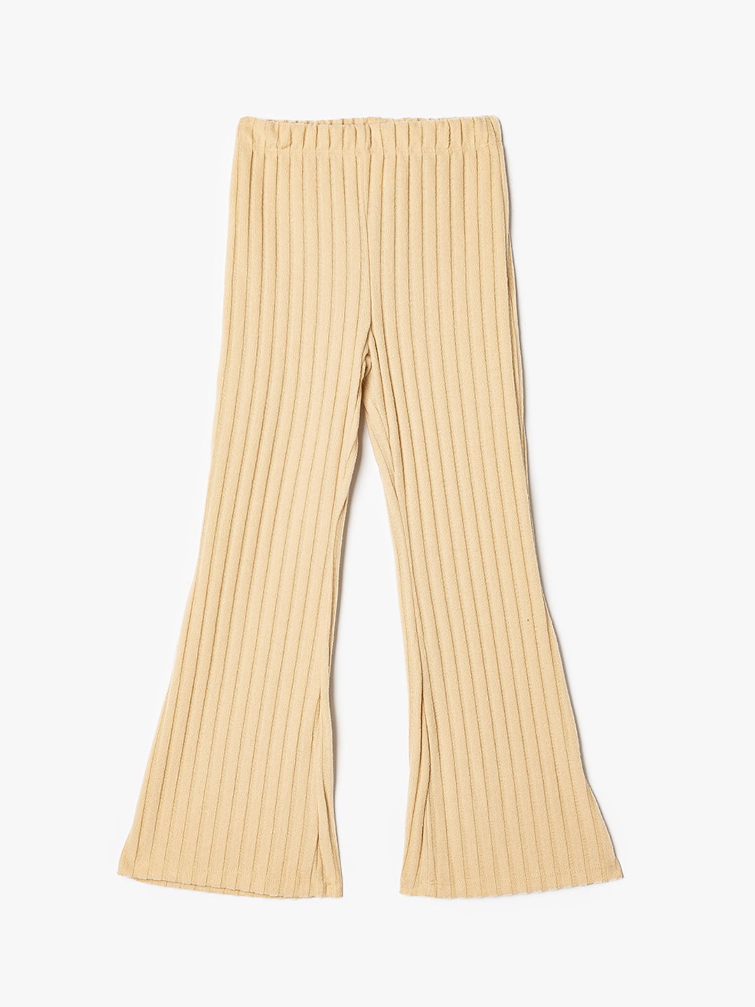 

Koton Girls Mid-Rise Striped Trousers, Camel brown