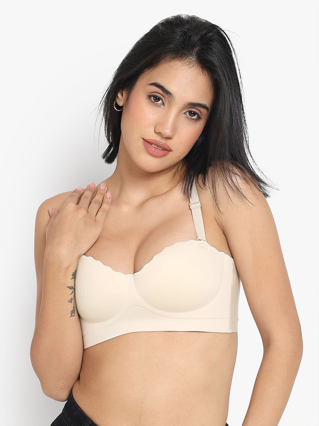 

PARKHA Women Medium Coverage Cut and Sew Heavily Padded Bra, Khaki