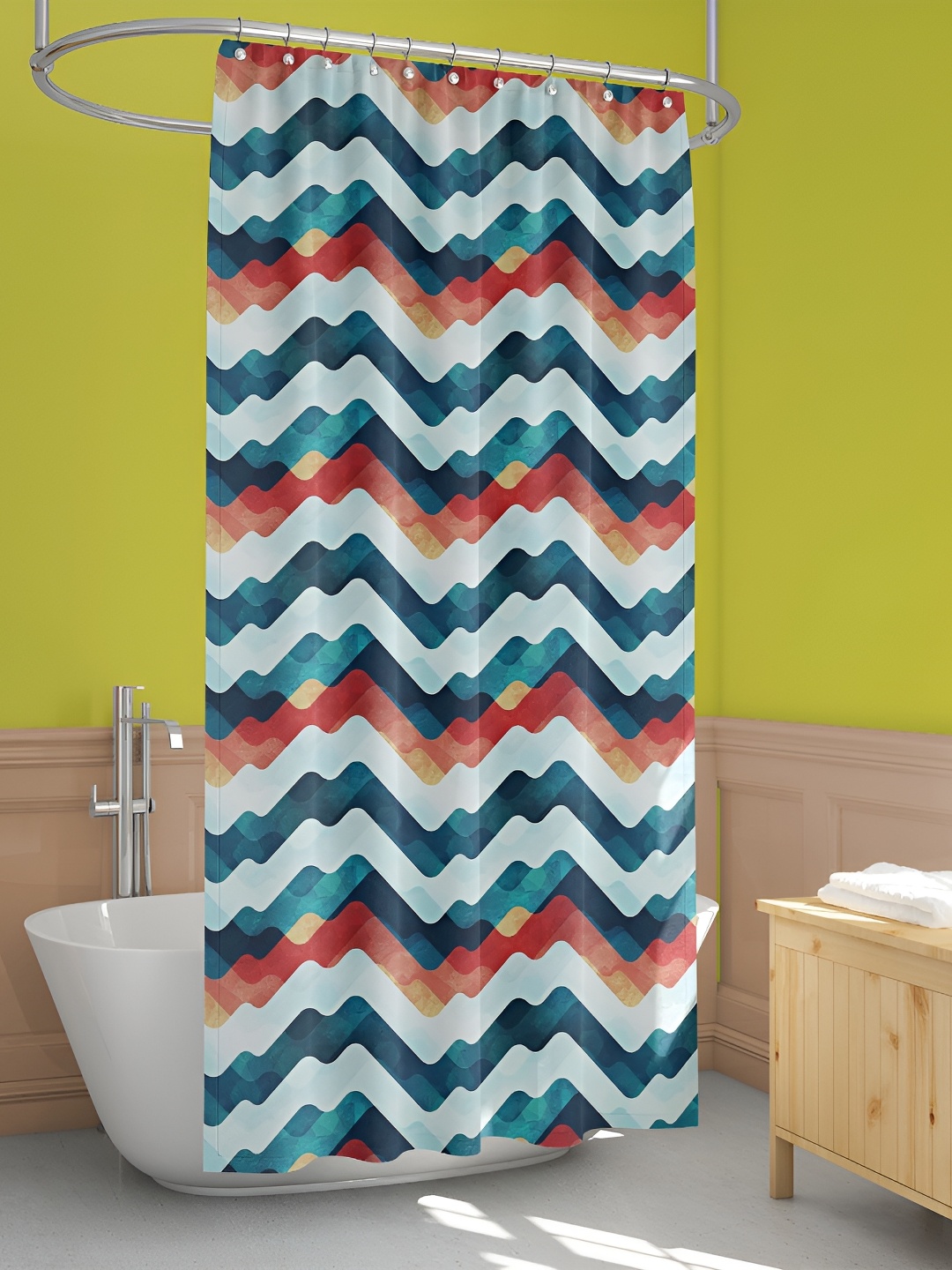 

ArtzFolio Single Piece Waterproof Polyester Shower Curtain, Multi