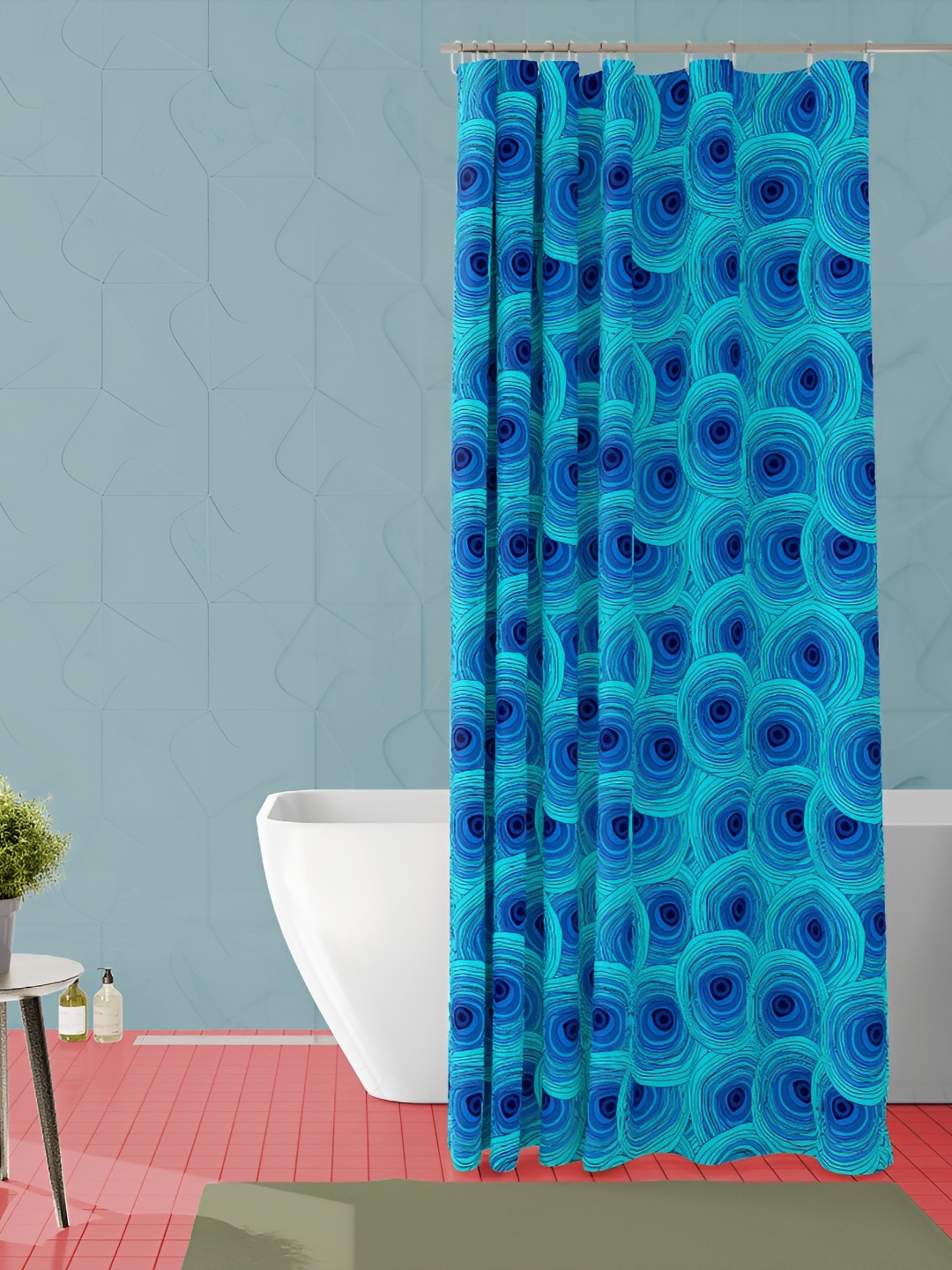 

ArtzFolio Blue & Green Printed Waterproof Shower Curtain