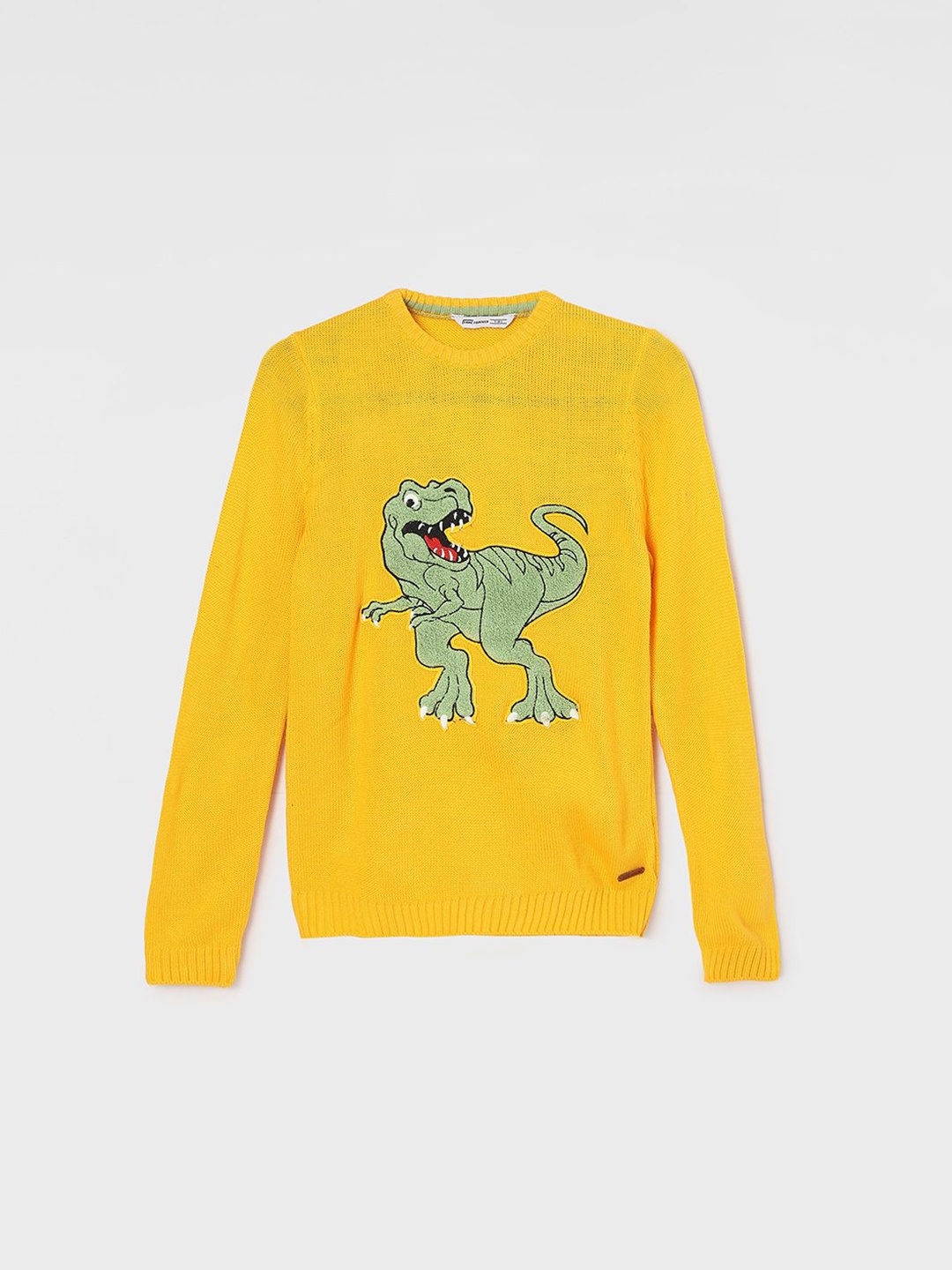 

Fame Forever by Lifestyle Boys Embroidered Pullover Sweaters, Mustard