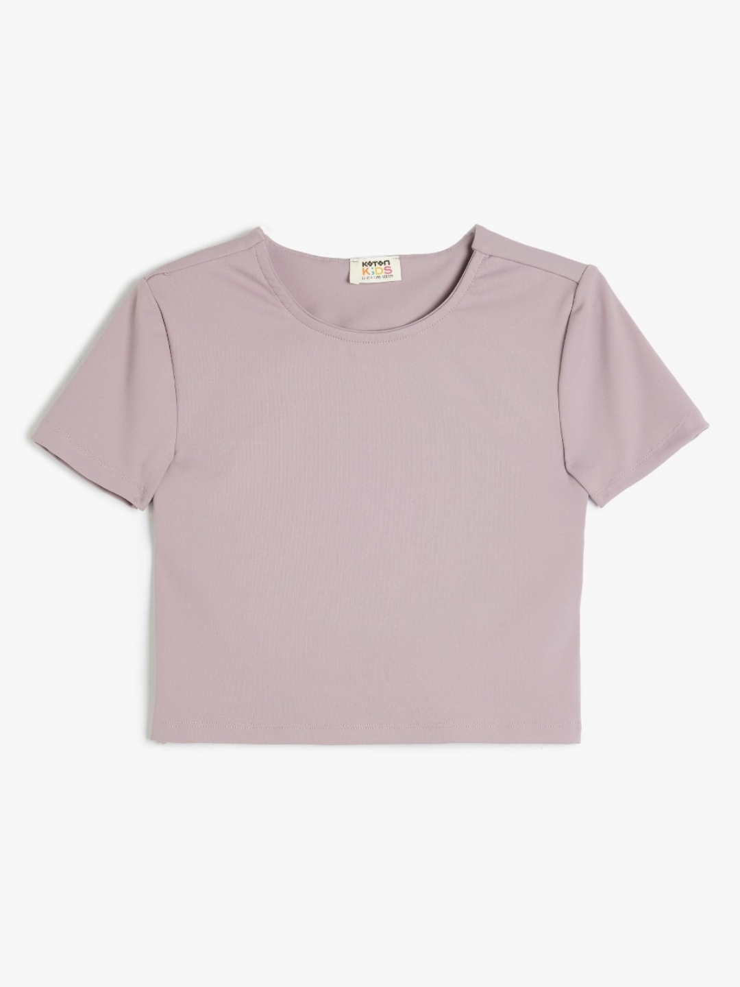 

Koton Girls Solid Round Neck T-shirt, Peach