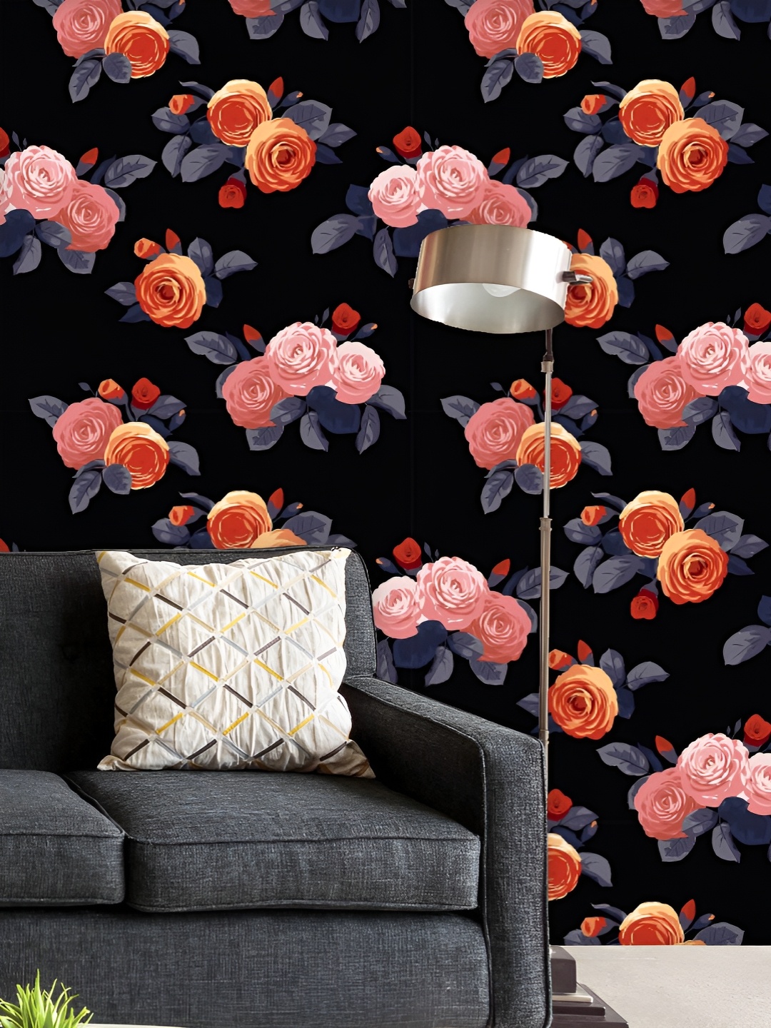 

ArtzFolio Printed UV-Resistant Anti-Bacterial Floral Roses Peel & Stick Wallpaper, Multi