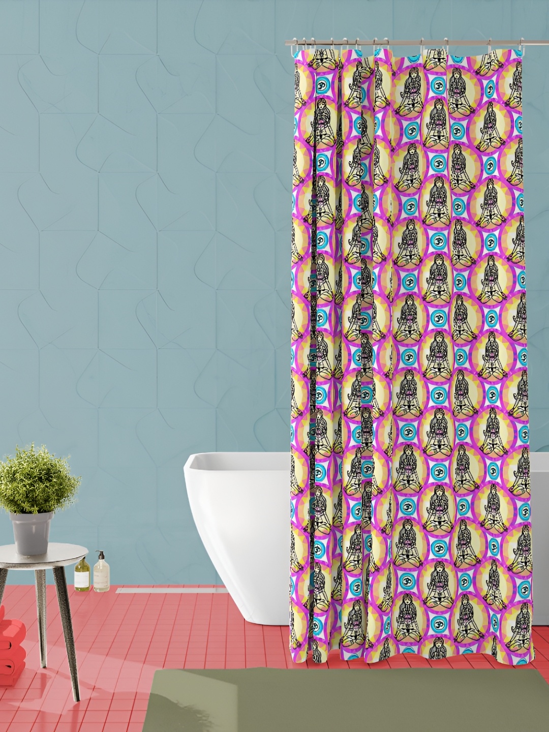 

ArtzFolio Single Piece Waterproof Polyester Shower Curtain, Multi