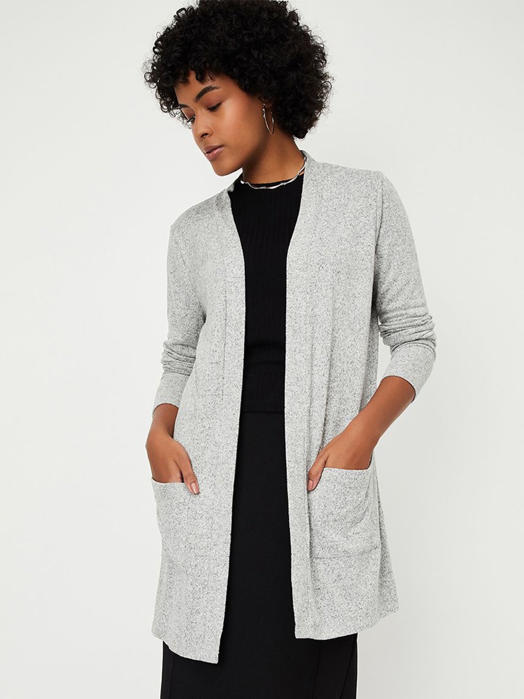 

max Open Front Shrug, Grey