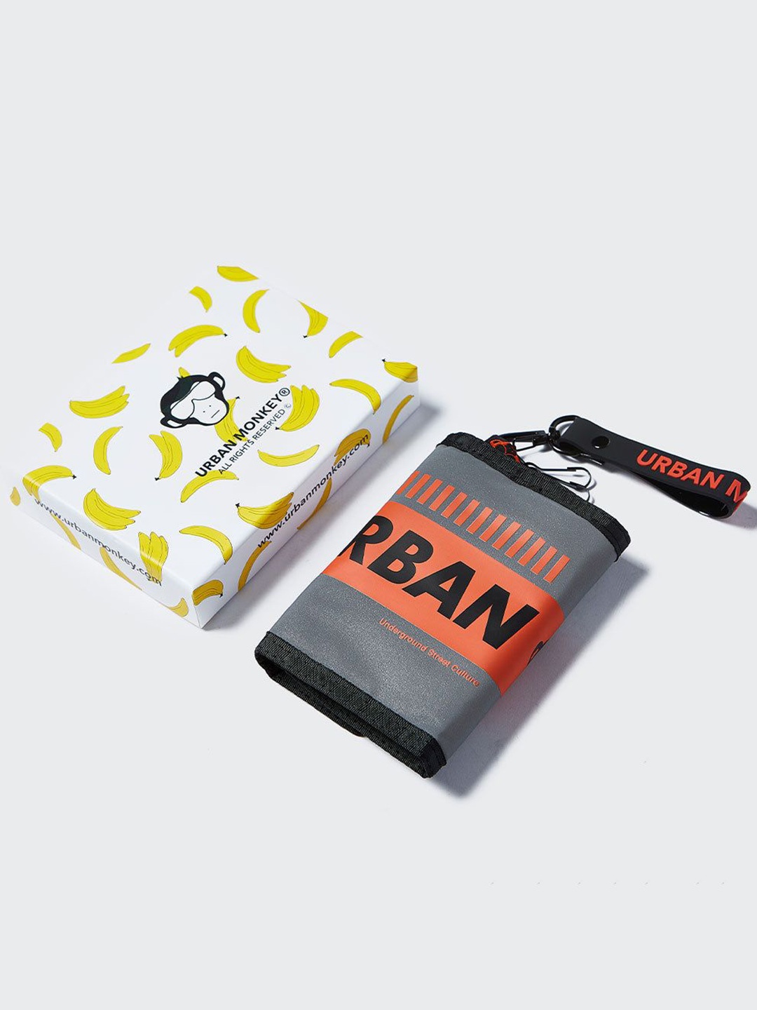 

Urban Monkey Unisex Typography Printed Three Fold Wallet, Grey