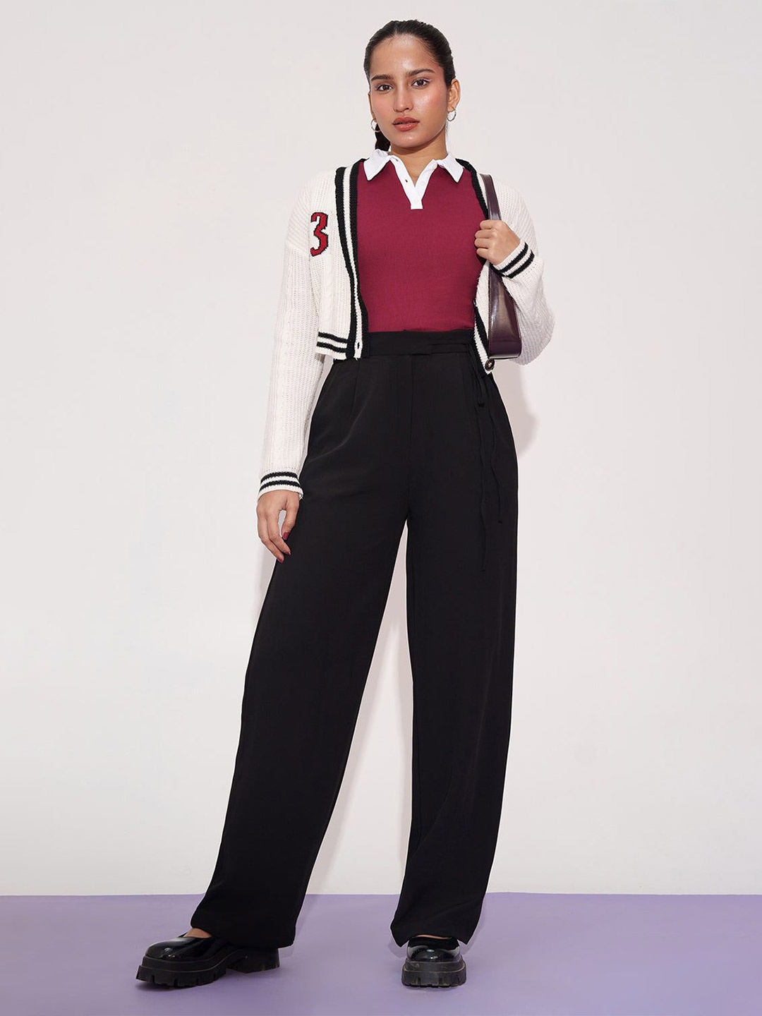 

FREAKINS Women Neo Noir High-Rise Korean Pants, Black