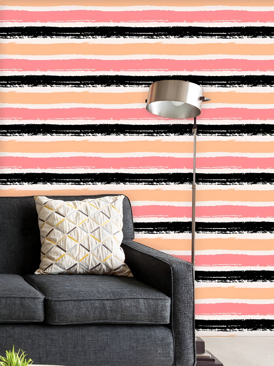 

ArtzFolio Printed UV-Resistant Anti-Bacterial Brush Stripes Peel & Stick Wallpaper, Multi