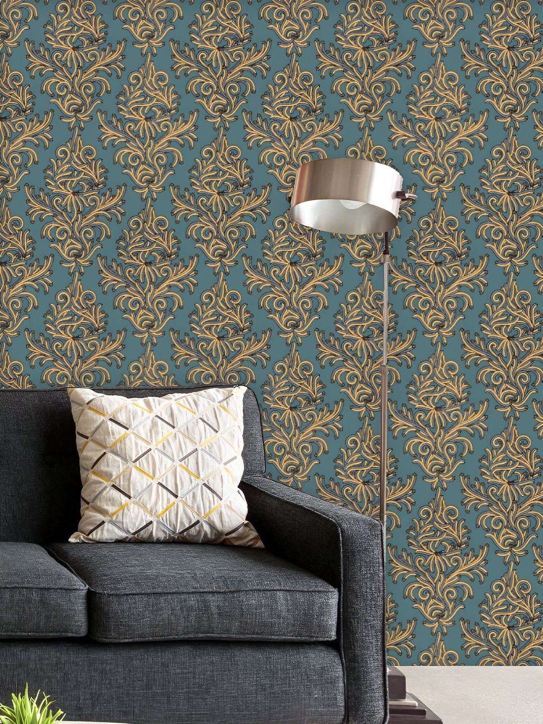 

ArtzFolio Printed UV-Resistant Anti-Bacterial Damascus Floral Pattern Peel & Stick Wallpaper, Multi