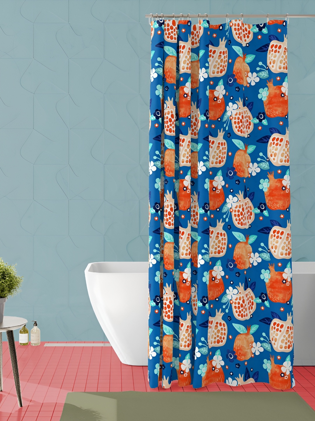 

ArtzFolio Blue and Orange Conversational Printed Waterproof Shower Curtain