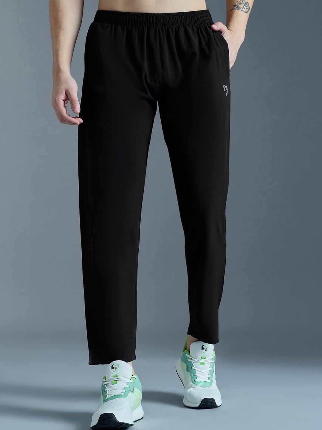 

SG Men Brand Logo Track Pants, Black