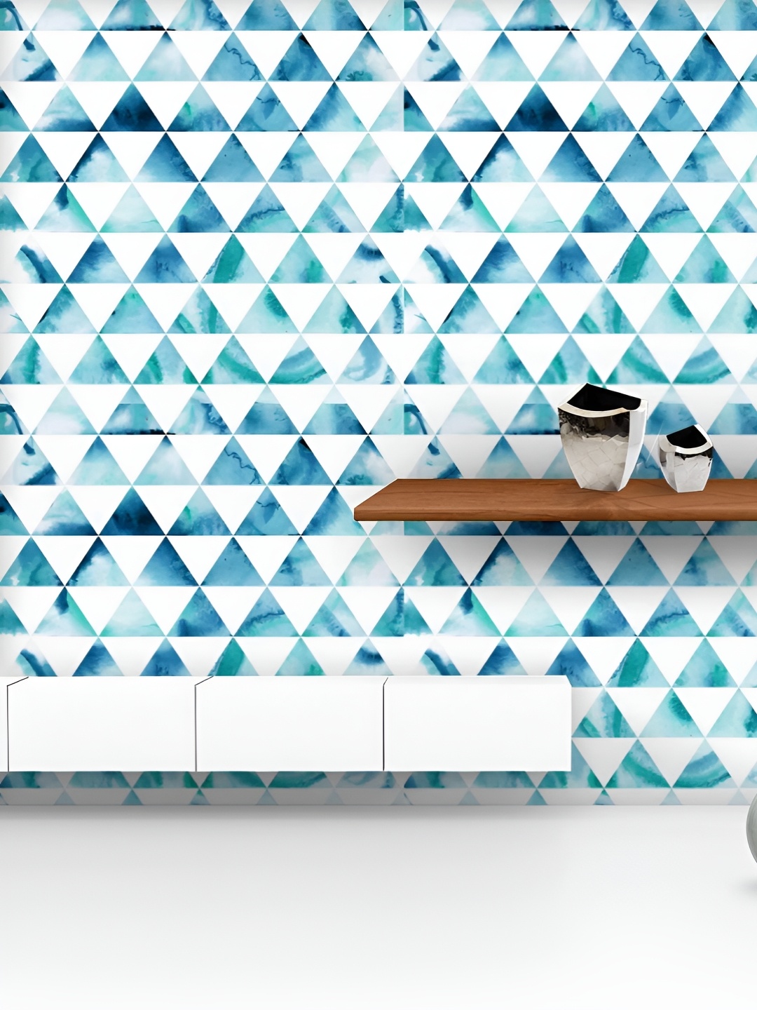 

ArtzFolio Printed UV-Resistant Anti-Bacterial Watercolor Hipster Triangles Peel & Stick Wallpaper, Multi