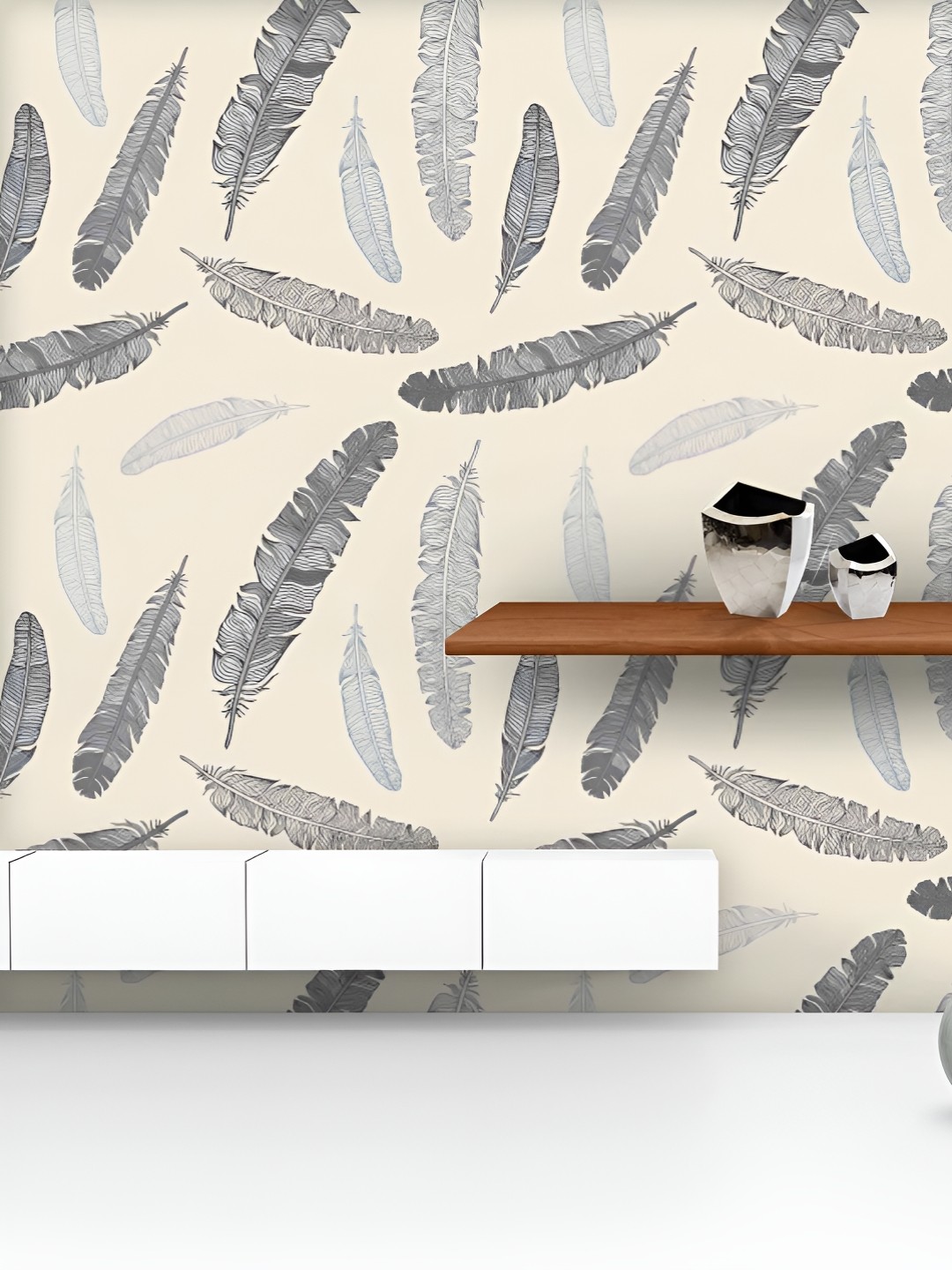 

ArtzFolio Printed UV-Resistant Anti-Bacterial FeatheryPeel & Stick Wallpaper, Multi