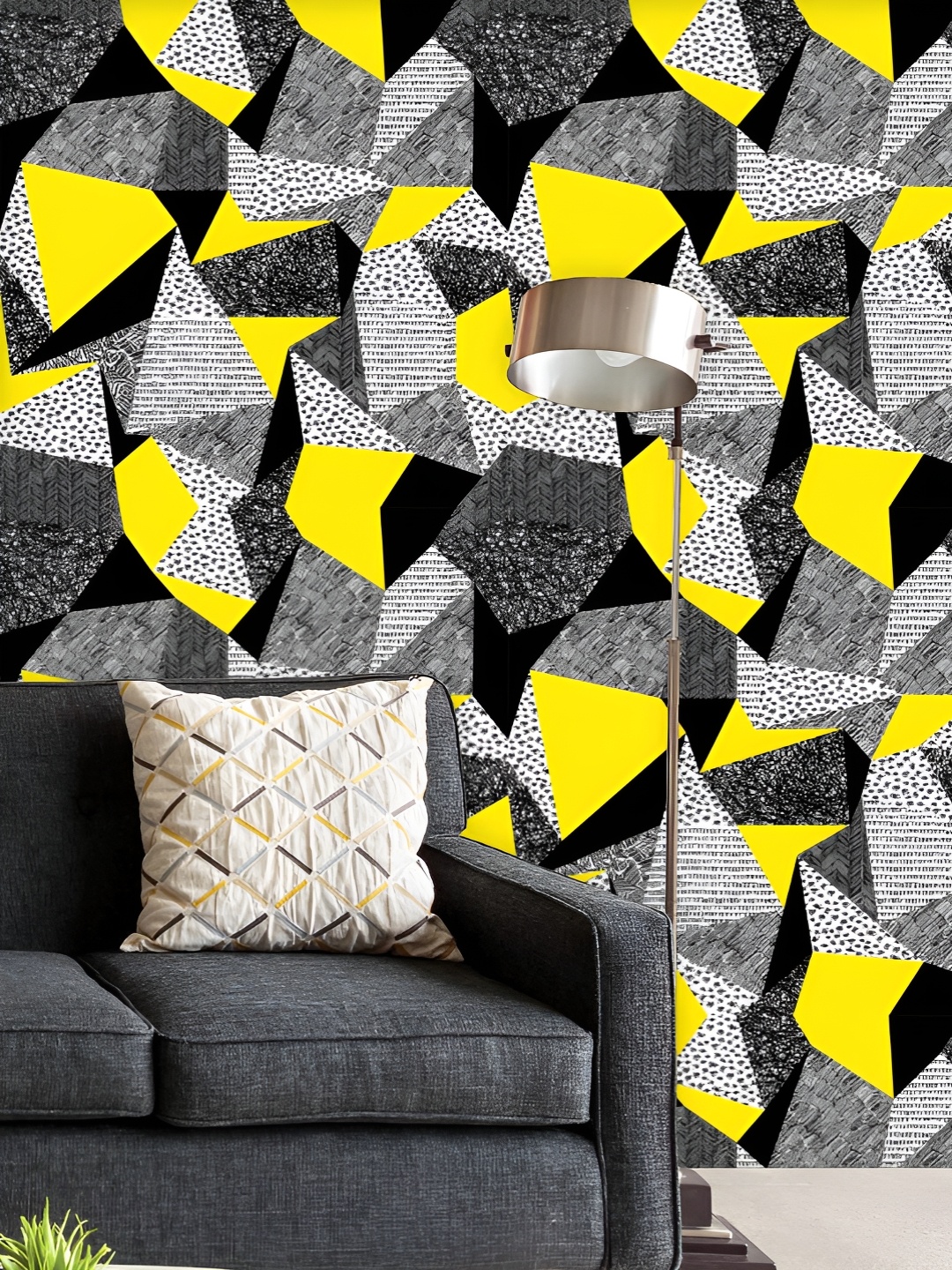 

ArtzFolio Printed UV-Resistant Anti-Bacterial Geometric Triangles Peel & Stick Wallpaper, Multi