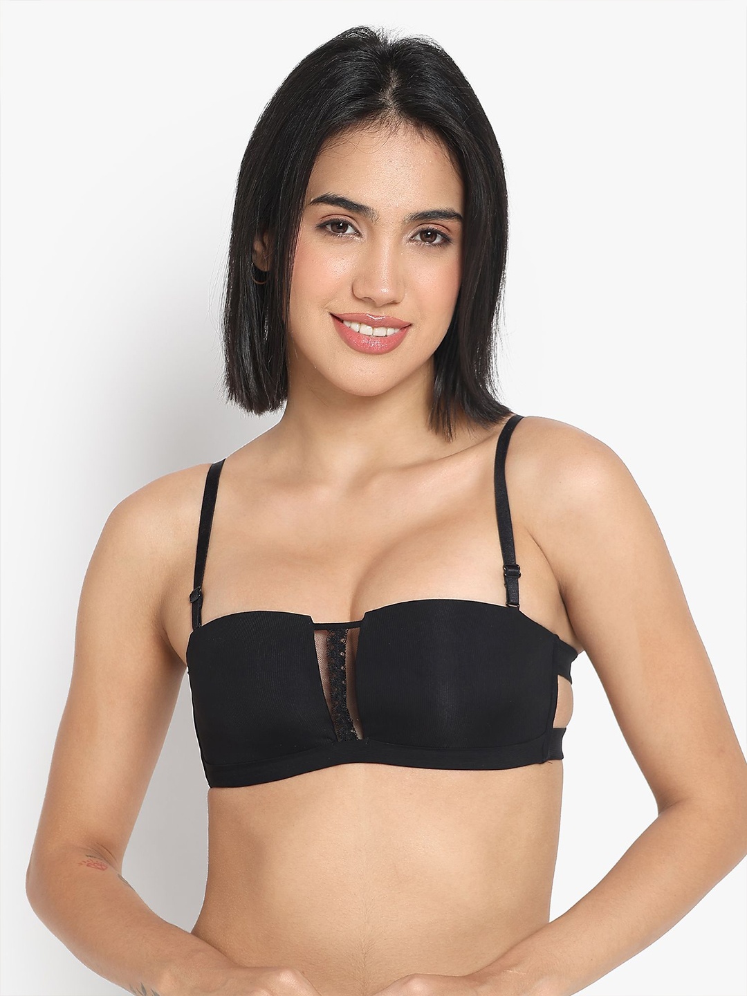 

PARKHA Women Push-Up Medium Coverage Fancy Padded Beachwear, Black