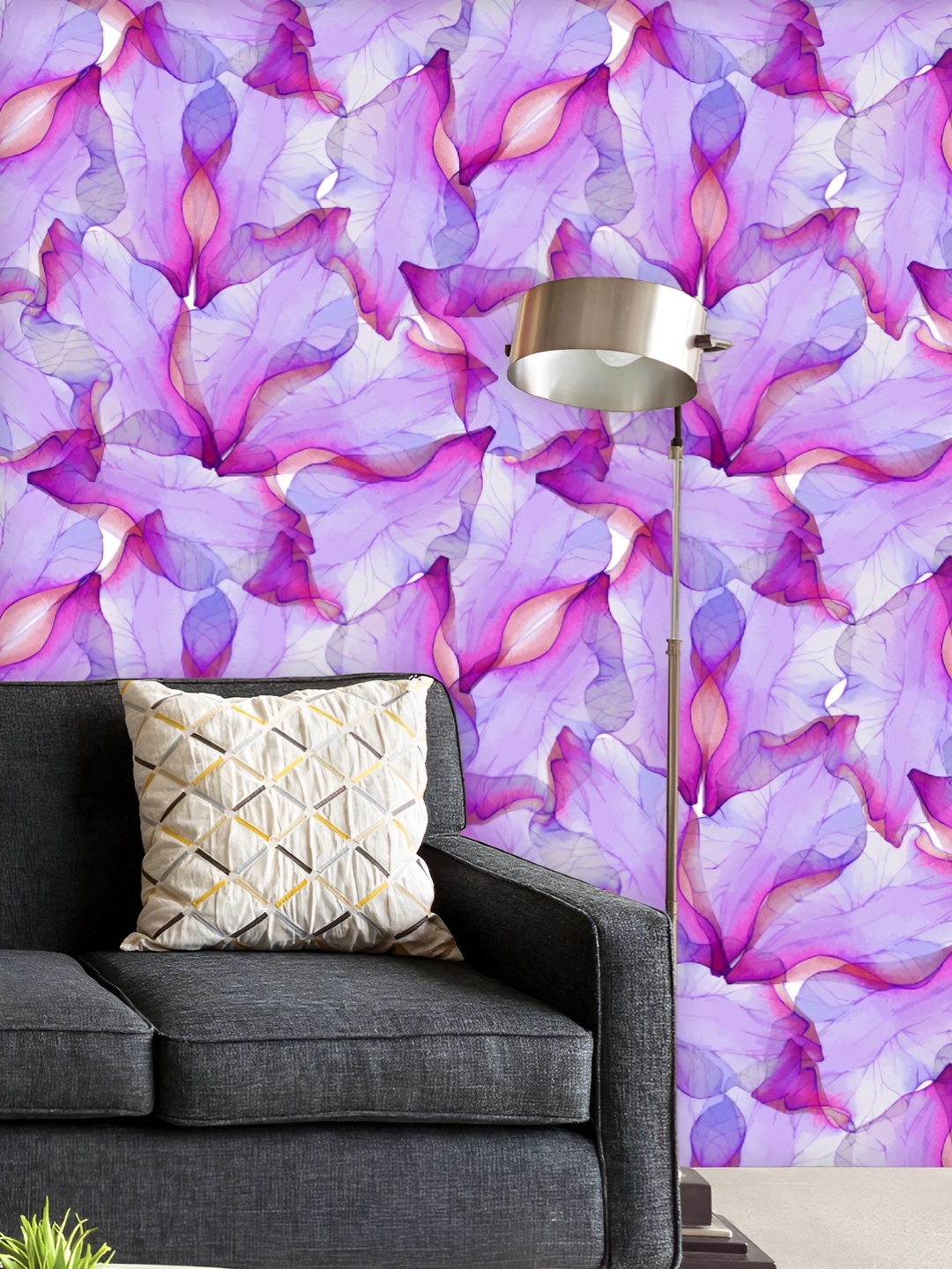 

ArtzFolio Printed UV-Resistant Anti-Bacterial Purple Flower Petal Peel & Stick Wallpaper, Multi