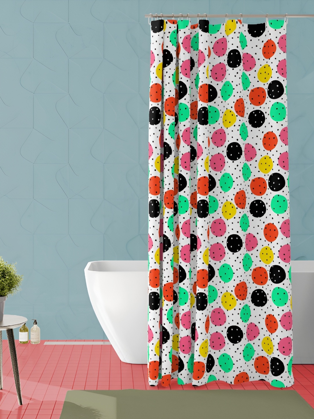 

ArtzFolio White & Black Printed Waterproof Shower Curtain