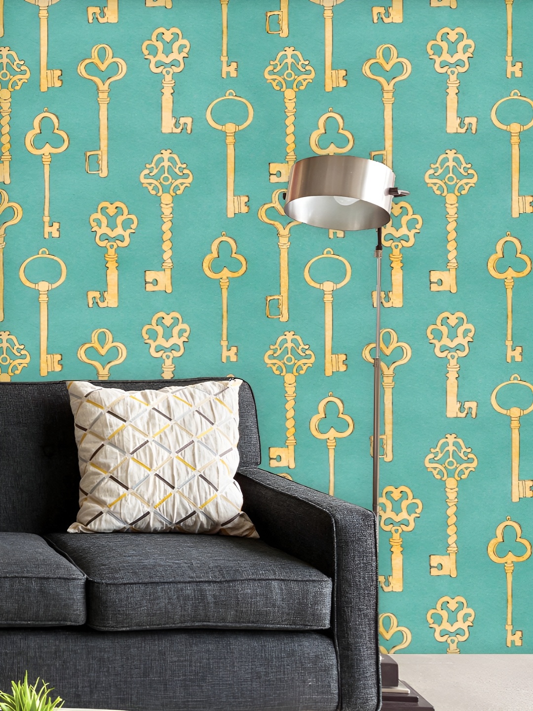 

ArtzFolio Printed UV-Resistant Anti-Bacterial Retro Keys Pattern Peel & Stick Wallpaper, Multi